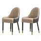 Glam Wood Dining Room Chairs Faux Leather Dining Arm Chairs for Home Use (Set of 2) Khaki-Black Clearhalo ' kitchen&dining_furn' 'Dining Chairs' 'Dining Tables & Seating' 'dining_chair' 'furn' 'furn_dining_chair' 'Furniture' 'furniture_dining_chair' 'Kitchen & Dining Furniture' 'kitchen' 3870616