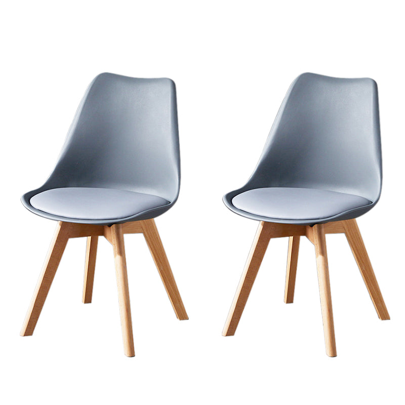 Contemporary Wood Dining Room Chairs Faux Leather Dining Armless Chairs for Home Use Grey Set of 2 Clearhalo ' kitchen&dining_furn' 'Dining Chairs' 'Dining Tables & Seating' 'dining_chair' 'Furniture' 'furniture_dining_chair' 'Kitchen & Dining Furniture' 'kitchen' 3870634