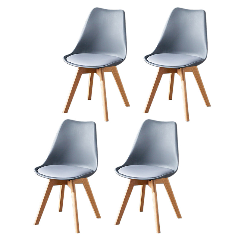 Contemporary Wood Dining Room Chairs Faux Leather Dining Armless Chairs for Home Use Grey Set of 4 Clearhalo ' kitchen&dining_furn' 'Dining Chairs' 'Dining Tables & Seating' 'dining_chair' 'Furniture' 'furniture_dining_chair' 'Kitchen & Dining Furniture' 'kitchen' 3870637
