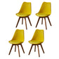 Contemporary Wood Dining Room Chairs Faux Leather Dining Armless Chairs for Home Use Yellow Set of 4 Clearhalo ' kitchen&dining_furn' 'Dining Chairs' 'Dining Tables & Seating' 'dining_chair' 'Furniture' 'furniture_dining_chair' 'Kitchen & Dining Furniture' 'kitchen' 3870648