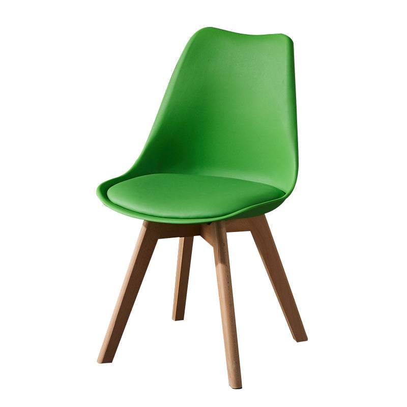Contemporary Wood Dining Room Chairs Faux Leather Dining Armless Chairs for Home Use Green 1 Piece Clearhalo ' kitchen&dining_furn' 'Dining Chairs' 'Dining Tables & Seating' 'dining_chair' 'Furniture' 'furniture_dining_chair' 'Kitchen & Dining Furniture' 'kitchen' 3870656