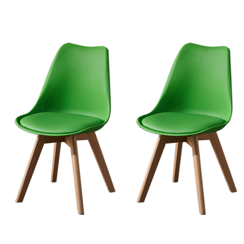 Contemporary Wood Dining Room Chairs Faux Leather Dining Armless Chairs for Home Use Green Set of 2 Clearhalo ' kitchen&dining_furn' 'Dining Chairs' 'Dining Tables & Seating' 'dining_chair' 'Furniture' 'furniture_dining_chair' 'Kitchen & Dining Furniture' 'kitchen' 3870657
