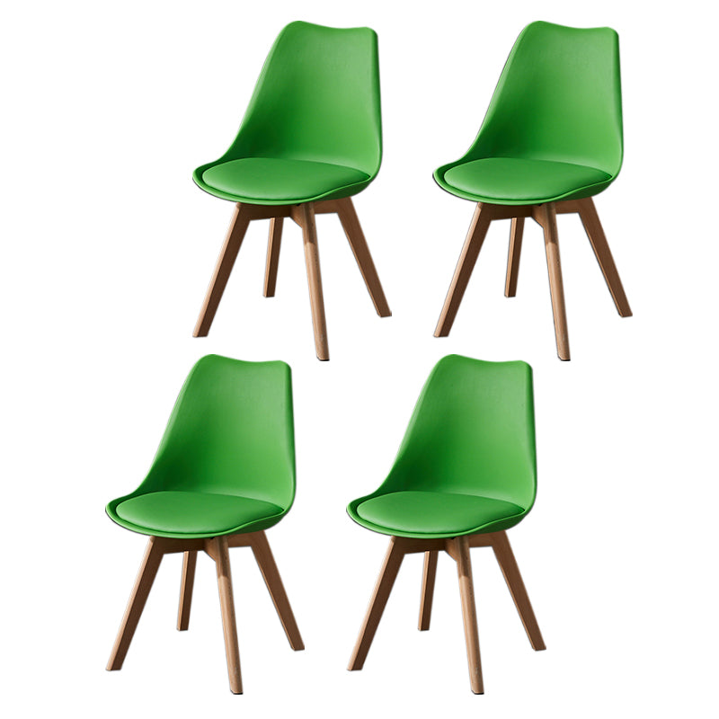 Contemporary Wood Dining Room Chairs Faux Leather Dining Armless Chairs for Home Use Green Set of 4 Clearhalo ' kitchen&dining_furn' 'Dining Chairs' 'Dining Tables & Seating' 'dining_chair' 'Furniture' 'furniture_dining_chair' 'Kitchen & Dining Furniture' 'kitchen' 3870658