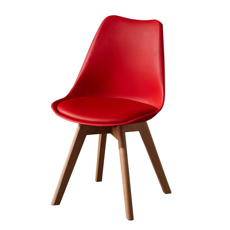 Contemporary Wood Dining Room Chairs Faux Leather Dining Armless Chairs for Home Use Red 1 Piece Clearhalo ' kitchen&dining_furn' 'Dining Chairs' 'Dining Tables & Seating' 'dining_chair' 'Furniture' 'furniture_dining_chair' 'Kitchen & Dining Furniture' 'kitchen' 3870659