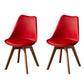 Contemporary Wood Dining Room Chairs Faux Leather Dining Armless Chairs for Home Use Red Set of 2 Clearhalo ' kitchen&dining_furn' 'Dining Chairs' 'Dining Tables & Seating' 'dining_chair' 'Furniture' 'furniture_dining_chair' 'Kitchen & Dining Furniture' 'kitchen' 3870660