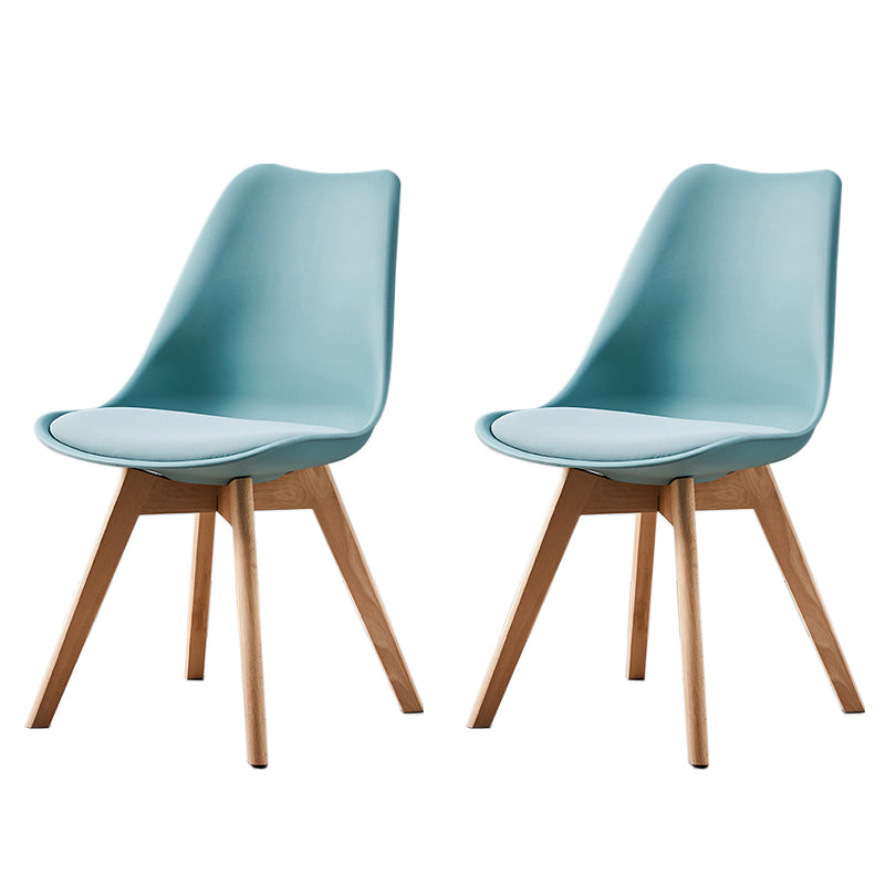 Contemporary Wood Dining Room Chairs Faux Leather Dining Armless Chairs for Home Use Light Blue Set of 2 Clearhalo ' kitchen&dining_furn' 'Dining Chairs' 'Dining Tables & Seating' 'dining_chair' 'Furniture' 'furniture_dining_chair' 'Kitchen & Dining Furniture' 'kitchen' 3870663