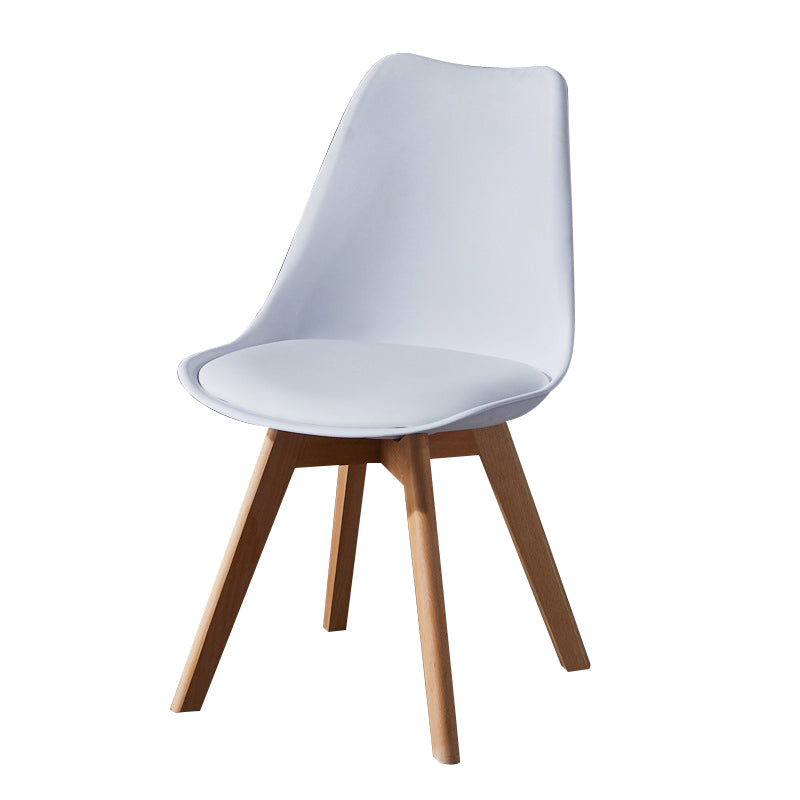 Contemporary Wood Dining Room Chairs Faux Leather Dining Armless Chairs for Home Use White 1 Piece Clearhalo ' kitchen&dining_furn' 'Dining Chairs' 'Dining Tables & Seating' 'dining_chair' 'Furniture' 'furniture_dining_chair' 'Kitchen & Dining Furniture' 'kitchen' 3870665