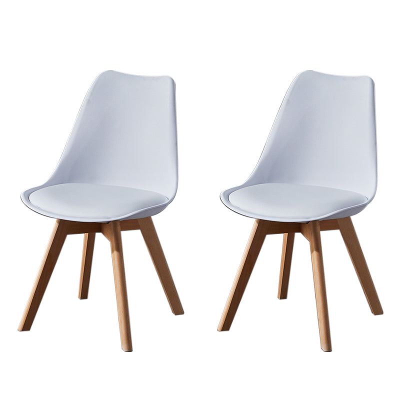Contemporary Wood Dining Room Chairs Faux Leather Dining Armless Chairs for Home Use White Set of 2 Clearhalo ' kitchen&dining_furn' 'Dining Chairs' 'Dining Tables & Seating' 'dining_chair' 'Furniture' 'furniture_dining_chair' 'Kitchen & Dining Furniture' 'kitchen' 3870666