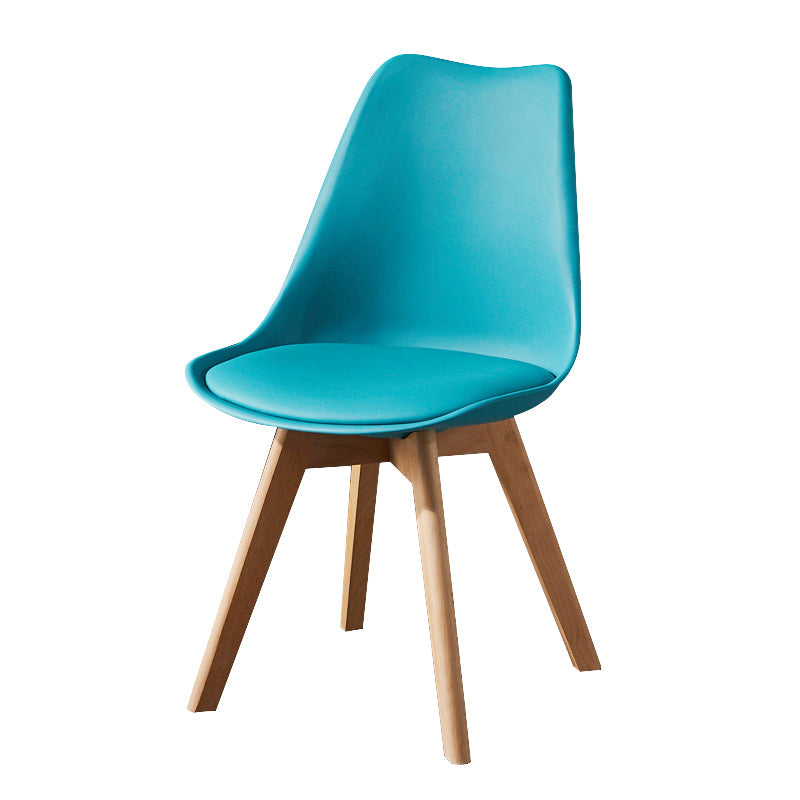 Contemporary Wood Dining Room Chairs Faux Leather Dining Armless Chairs for Home Use Blue 1 Piece Clearhalo ' kitchen&dining_furn' 'Dining Chairs' 'Dining Tables & Seating' 'dining_chair' 'Furniture' 'furniture_dining_chair' 'Kitchen & Dining Furniture' 'kitchen' 3870668
