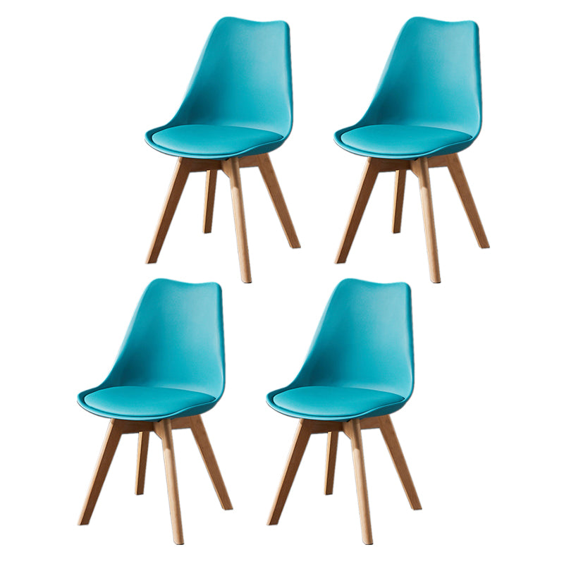 Contemporary Wood Dining Room Chairs Faux Leather Dining Armless Chairs for Home Use Blue Set of 4 Clearhalo ' kitchen&dining_furn' 'Dining Chairs' 'Dining Tables & Seating' 'dining_chair' 'Furniture' 'furniture_dining_chair' 'Kitchen & Dining Furniture' 'kitchen' 3870670