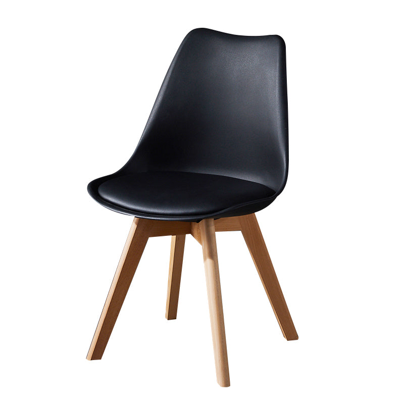 Contemporary Wood Dining Room Chairs Faux Leather Dining Armless Chairs for Home Use Black 1 Piece Clearhalo ' kitchen&dining_furn' 'Dining Chairs' 'Dining Tables & Seating' 'dining_chair' 'Furniture' 'furniture_dining_chair' 'Kitchen & Dining Furniture' 'kitchen' 3870671