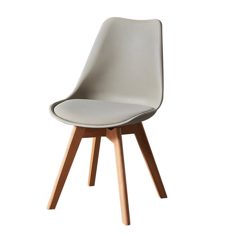 Contemporary Wood Dining Room Chairs Faux Leather Dining Armless Chairs for Home Use Beige 1 Piece Clearhalo ' kitchen&dining_furn' 'Dining Chairs' 'Dining Tables & Seating' 'dining_chair' 'Furniture' 'furniture_dining_chair' 'Kitchen & Dining Furniture' 'kitchen' 3870674