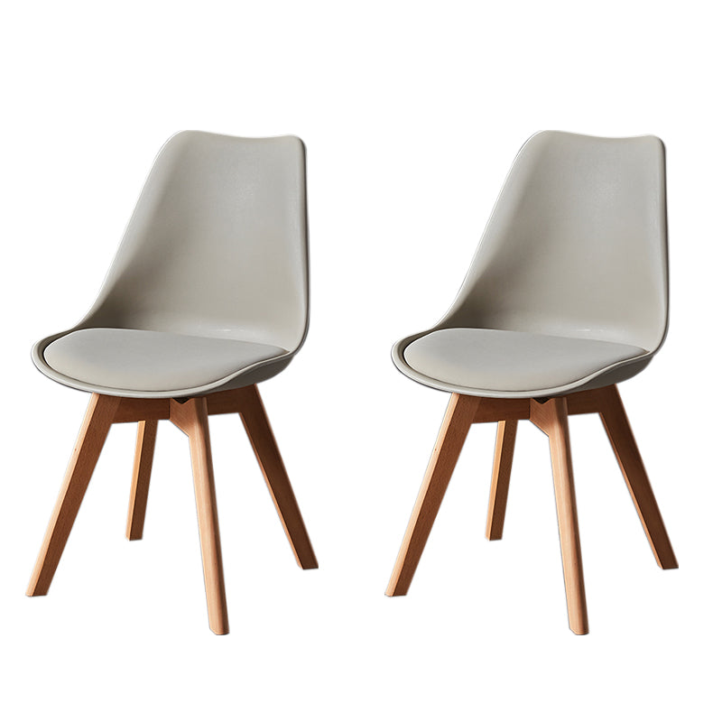 Contemporary Wood Dining Room Chairs Faux Leather Dining Armless Chairs for Home Use Beige Set of 2 Clearhalo ' kitchen&dining_furn' 'Dining Chairs' 'Dining Tables & Seating' 'dining_chair' 'Furniture' 'furniture_dining_chair' 'Kitchen & Dining Furniture' 'kitchen' 3870675