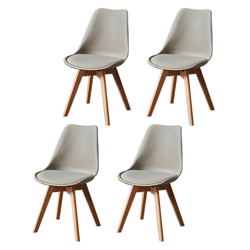 Contemporary Wood Dining Room Chairs Faux Leather Dining Armless Chairs for Home Use Beige Set of 4 Clearhalo ' kitchen&dining_furn' 'Dining Chairs' 'Dining Tables & Seating' 'dining_chair' 'Furniture' 'furniture_dining_chair' 'Kitchen & Dining Furniture' 'kitchen' 3870676