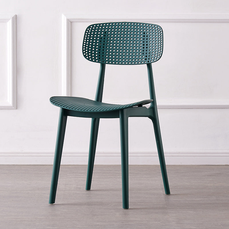 Scandinavian Armless Dining Chairs Plastic Open Back Side Chair (Set of 4) Clearhalo ' kitchen&dining_furn' 'Dining Chairs' 'Dining Tables & Seating' 'dining_chair' 'furn' 'furn_dining_chair' 'Furniture' 'furniture_dining_chair' 'Kitchen & Dining Furniture' 'kitchen' 3870693