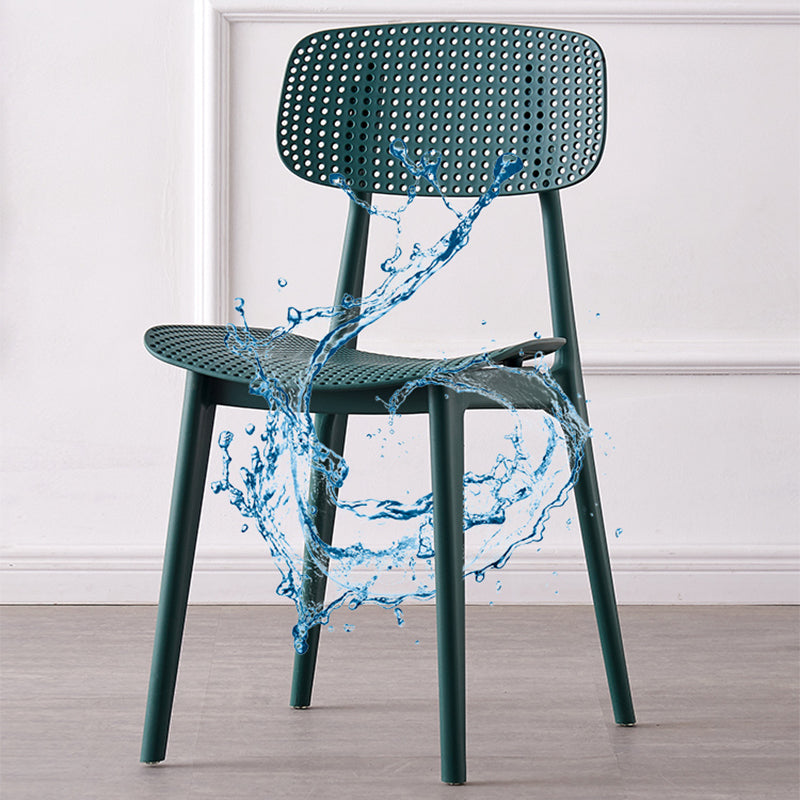 Scandinavian Armless Dining Chairs Plastic Open Back Side Chair (Set of 4) Clearhalo ' kitchen&dining_furn' 'Dining Chairs' 'Dining Tables & Seating' 'dining_chair' 'furn' 'furn_dining_chair' 'Furniture' 'furniture_dining_chair' 'Kitchen & Dining Furniture' 'kitchen' 3870694