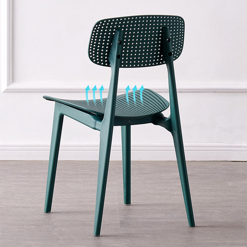 Scandinavian Armless Dining Chairs Plastic Open Back Side Chair (Set of 4) Clearhalo ' kitchen&dining_furn' 'Dining Chairs' 'Dining Tables & Seating' 'dining_chair' 'furn' 'furn_dining_chair' 'Furniture' 'furniture_dining_chair' 'Kitchen & Dining Furniture' 'kitchen' 3870695
