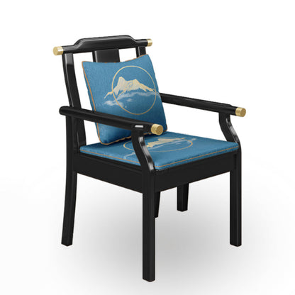 Traditional Dining Armchair Slat Back Arm Single Dining Chair with Wood Legs Blue Black Clearhalo ' kitchen&dining_furn' 'Dining Chairs' 'Dining Tables & Seating' 'dining_chair' 'furn' 'furn_dining_chair' 'Furniture' 'furniture_dining_chair' 'Kitchen & Dining Furniture' 'kitchen' 3870698