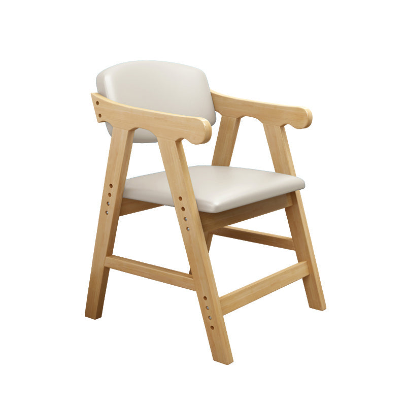 Open Back Dining Armchair Upholstered Arm Single Dining Chair with Wood Legs Beige Clearhalo ' kitchen&dining_furn' 'Dining Chairs' 'Dining Tables & Seating' 'dining_chair' 'furn' 'furn_dining_chair' 'Furniture' 'furniture_dining_chair' 'Kitchen & Dining Furniture' 'kitchen' 3870732