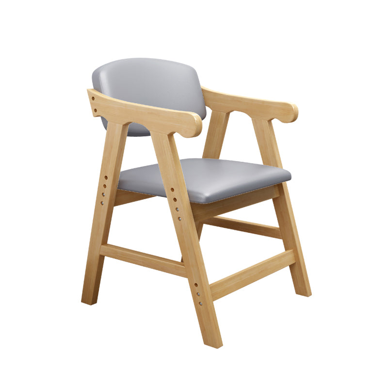 Open Back Dining Armchair Upholstered Arm Single Dining Chair with Wood Legs Silver Gray Clearhalo ' kitchen&dining_furn' 'Dining Chairs' 'Dining Tables & Seating' 'dining_chair' 'furn' 'furn_dining_chair' 'Furniture' 'furniture_dining_chair' 'Kitchen & Dining Furniture' 'kitchen' 3870734