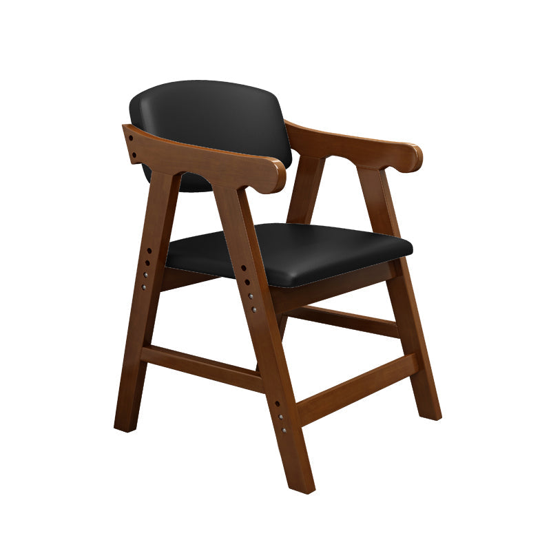 Open Back Dining Armchair Upholstered Arm Single Dining Chair with Wood Legs Black Clearhalo ' kitchen&dining_furn' 'Dining Chairs' 'Dining Tables & Seating' 'dining_chair' 'furn' 'furn_dining_chair' 'Furniture' 'furniture_dining_chair' 'Kitchen & Dining Furniture' 'kitchen' 3870739