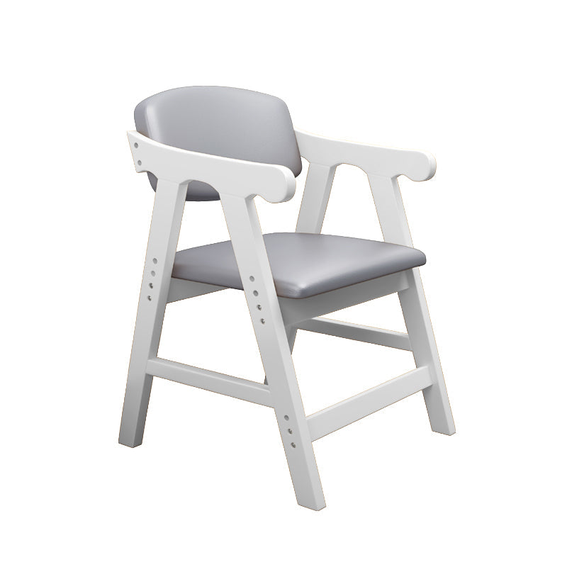 Open Back Dining Armchair Upholstered Arm Single Dining Chair with Wood Legs Grey Clearhalo ' kitchen&dining_furn' 'Dining Chairs' 'Dining Tables & Seating' 'dining_chair' 'furn' 'furn_dining_chair' 'Furniture' 'furniture_dining_chair' 'Kitchen & Dining Furniture' 'kitchen' 3870741