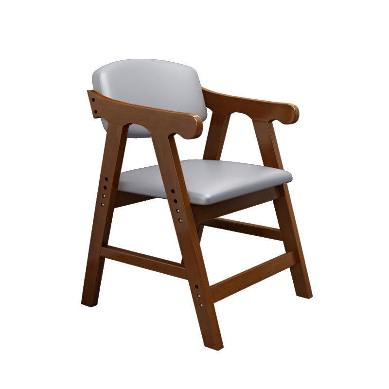 Open Back Dining Armchair Upholstered Arm Single Dining Chair with Wood Legs Smoke Gray Clearhalo ' kitchen&dining_furn' 'Dining Chairs' 'Dining Tables & Seating' 'dining_chair' 'furn' 'furn_dining_chair' 'Furniture' 'furniture_dining_chair' 'Kitchen & Dining Furniture' 'kitchen' 3870745