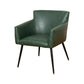 Contemporary Metal Dining Room Chair Faux Leather Single Dining Arm Chair Green Black Clearhalo ' kitchen&dining_furn' 'Dining Chairs' 'Dining Tables & Seating' 'dining_chair' 'furn' 'furn_dining_chair' 'Furniture' 'furniture_dining_chair' 'Kitchen & Dining Furniture' 'kitchen' 3870757