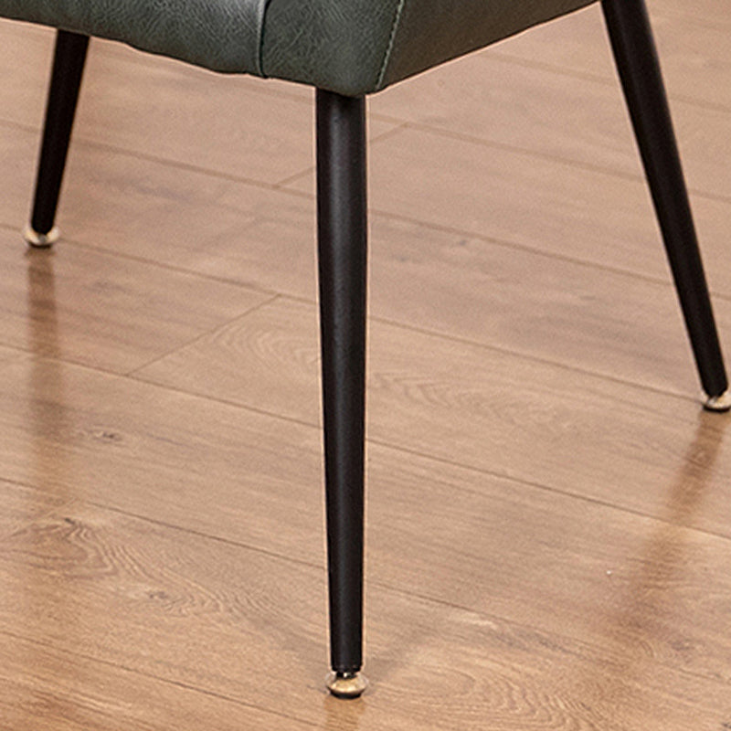 Contemporary Metal Dining Room Chair Faux Leather Single Dining Arm Chair Clearhalo ' kitchen&dining_furn' 'Dining Chairs' 'Dining Tables & Seating' 'dining_chair' 'furn' 'furn_dining_chair' 'Furniture' 'furniture_dining_chair' 'Kitchen & Dining Furniture' 'kitchen' 3870764