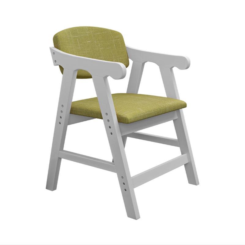 Open Back Dining Arm Chair Upholstered Single Dining Armchair with Wood Legs Light Green Clearhalo ' kitchen&dining_furn' 'Dining Chairs' 'Dining Tables & Seating' 'dining_chair' 'furn' 'furn_dining_chair' 'Furniture' 'furniture_dining_chair' 'Kitchen & Dining Furniture' 'kitchen' 3870773