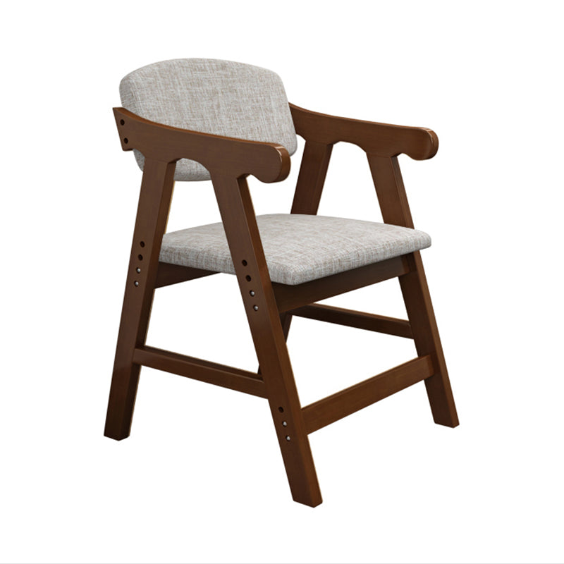 Open Back Dining Arm Chair Upholstered Single Dining Armchair with Wood Legs Cream Gray Clearhalo ' kitchen&dining_furn' 'Dining Chairs' 'Dining Tables & Seating' 'dining_chair' 'furn' 'furn_dining_chair' 'Furniture' 'furniture_dining_chair' 'Kitchen & Dining Furniture' 'kitchen' 3870776