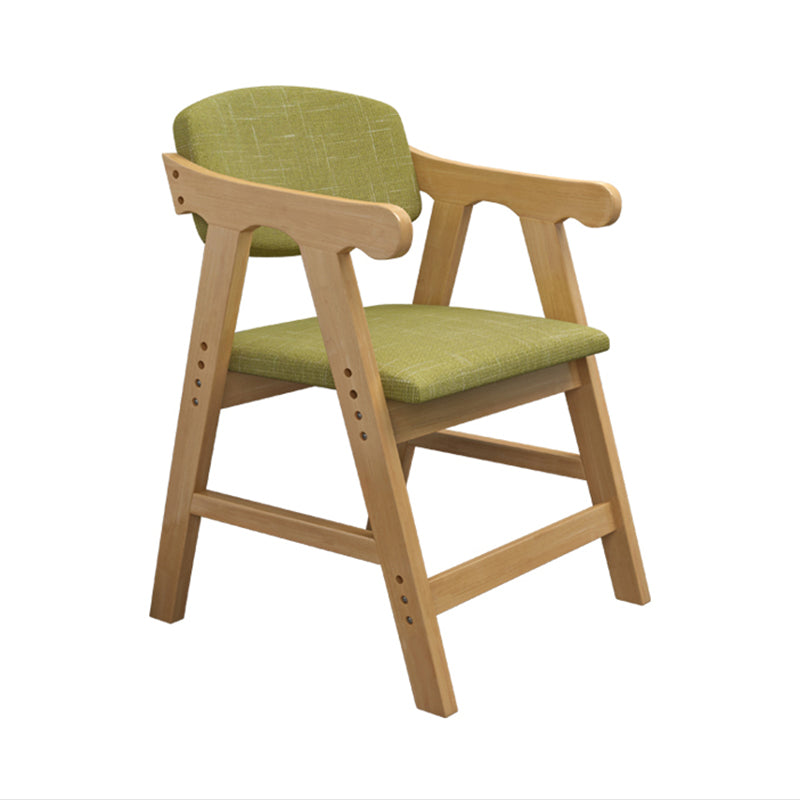 Open Back Dining Arm Chair Upholstered Single Dining Armchair with Wood Legs Lemon Green Clearhalo ' kitchen&dining_furn' 'Dining Chairs' 'Dining Tables & Seating' 'dining_chair' 'furn' 'furn_dining_chair' 'Furniture' 'furniture_dining_chair' 'Kitchen & Dining Furniture' 'kitchen' 3870779