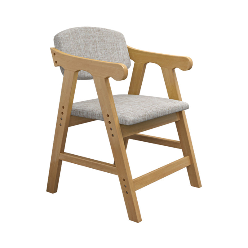 Open Back Dining Arm Chair Upholstered Single Dining Armchair with Wood Legs Light Gray Clearhalo ' kitchen&dining_furn' 'Dining Chairs' 'Dining Tables & Seating' 'dining_chair' 'furn' 'furn_dining_chair' 'Furniture' 'furniture_dining_chair' 'Kitchen & Dining Furniture' 'kitchen' 3870781