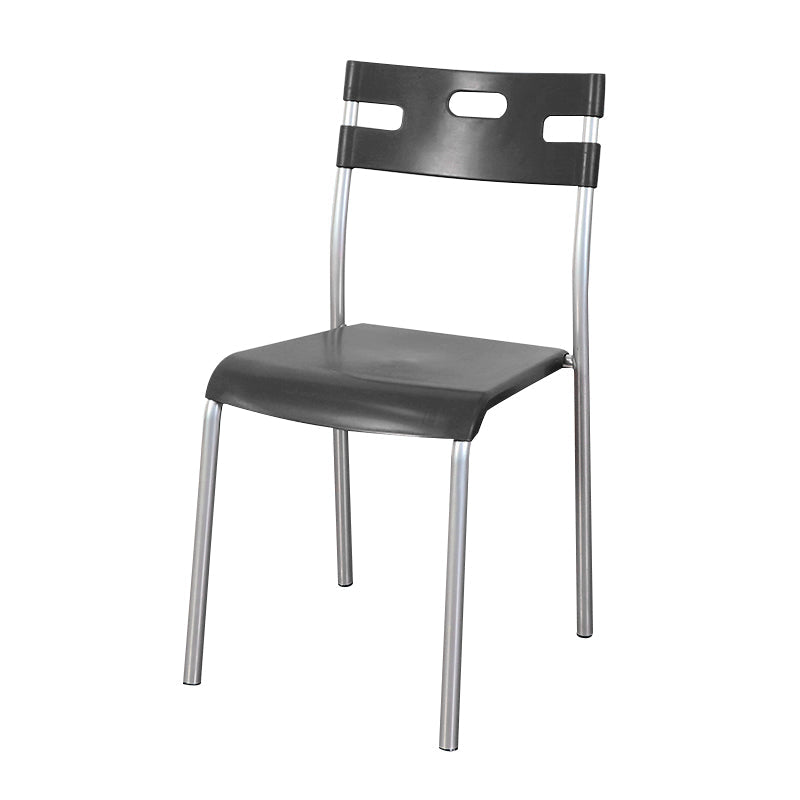 Contemporary Plastic Dining Room Chairs Open Back Dining Side Armless Chair for Restaurant Use Black-Dark Gray 1 Piece Clearhalo ' kitchen&dining_furn' 'Dining Chairs' 'Dining Tables & Seating' 'dining_chair' 'furn' 'furn_dining_chair' 'Furniture' 'furniture_dining_chair' 'Kitchen & Dining Furniture' 'kitchen' 3870802