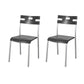 Contemporary Plastic Dining Room Chairs Open Back Dining Side Armless Chair for Restaurant Use Black-Dark Gray 2 Piece Set Clearhalo ' kitchen&dining_furn' 'Dining Chairs' 'Dining Tables & Seating' 'dining_chair' 'furn' 'furn_dining_chair' 'Furniture' 'furniture_dining_chair' 'Kitchen & Dining Furniture' 'kitchen' 3870805