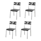 Contemporary Plastic Dining Room Chairs Open Back Dining Side Armless Chair for Restaurant Use Black-Dark Gray 4 Piece Set Clearhalo ' kitchen&dining_furn' 'Dining Chairs' 'Dining Tables & Seating' 'dining_chair' 'furn' 'furn_dining_chair' 'Furniture' 'furniture_dining_chair' 'Kitchen & Dining Furniture' 'kitchen' 3870807