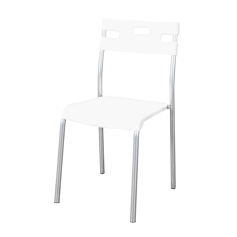 Contemporary Plastic Dining Room Chairs Open Back Dining Side Armless Chair for Restaurant Use White-Gray 1 Piece Clearhalo ' kitchen&dining_furn' 'Dining Chairs' 'Dining Tables & Seating' 'dining_chair' 'furn' 'furn_dining_chair' 'Furniture' 'furniture_dining_chair' 'Kitchen & Dining Furniture' 'kitchen' 3870809