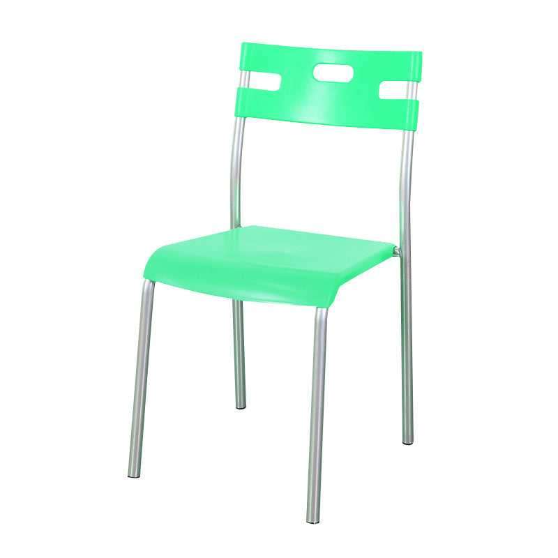 Contemporary Plastic Dining Room Chairs Open Back Dining Side Armless Chair for Restaurant Use Gray-Green 1 Piece Clearhalo ' kitchen&dining_furn' 'Dining Chairs' 'Dining Tables & Seating' 'dining_chair' 'furn' 'furn_dining_chair' 'Furniture' 'furniture_dining_chair' 'Kitchen & Dining Furniture' 'kitchen' 3870815