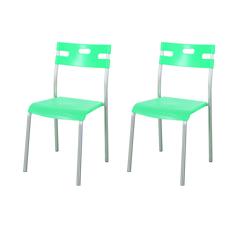 Contemporary Plastic Dining Room Chairs Open Back Dining Side Armless Chair for Restaurant Use Gray-Green 2 Piece Set Clearhalo ' kitchen&dining_furn' 'Dining Chairs' 'Dining Tables & Seating' 'dining_chair' 'furn' 'furn_dining_chair' 'Furniture' 'furniture_dining_chair' 'Kitchen & Dining Furniture' 'kitchen' 3870817