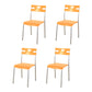 Contemporary Plastic Dining Room Chairs Open Back Dining Side Armless Chair for Restaurant Use Orange-Gray 4 Piece Set Clearhalo ' kitchen&dining_furn' 'Dining Chairs' 'Dining Tables & Seating' 'dining_chair' 'furn' 'furn_dining_chair' 'Furniture' 'furniture_dining_chair' 'Kitchen & Dining Furniture' 'kitchen' 3870825