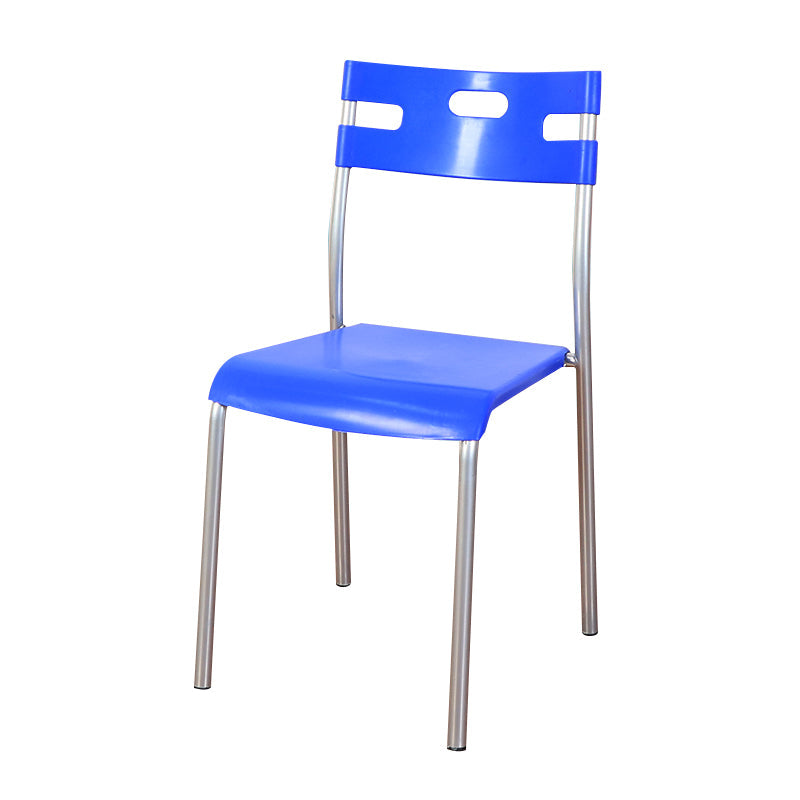 Contemporary Plastic Dining Room Chairs Open Back Dining Side Armless Chair for Restaurant Use Blue-Gray 1 Piece Clearhalo ' kitchen&dining_furn' 'Dining Chairs' 'Dining Tables & Seating' 'dining_chair' 'furn' 'furn_dining_chair' 'Furniture' 'furniture_dining_chair' 'Kitchen & Dining Furniture' 'kitchen' 3870826