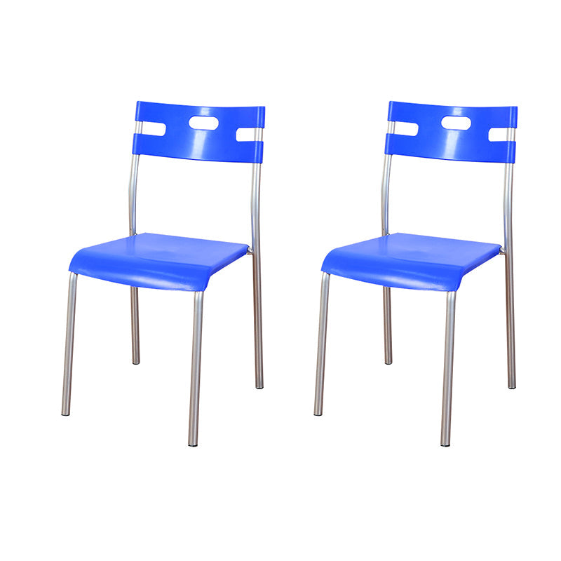 Contemporary Plastic Dining Room Chairs Open Back Dining Side Armless Chair for Restaurant Use Blue-Gray 2 Piece Set Clearhalo ' kitchen&dining_furn' 'Dining Chairs' 'Dining Tables & Seating' 'dining_chair' 'furn' 'furn_dining_chair' 'Furniture' 'furniture_dining_chair' 'Kitchen & Dining Furniture' 'kitchen' 3870827