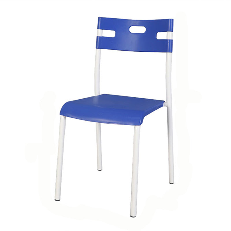 Contemporary Plastic Dining Room Chairs Open Back Dining Side Armless Chair for Restaurant Use Blue-White 1 Piece Clearhalo ' kitchen&dining_furn' 'Dining Chairs' 'Dining Tables & Seating' 'dining_chair' 'furn' 'furn_dining_chair' 'Furniture' 'furniture_dining_chair' 'Kitchen & Dining Furniture' 'kitchen' 3870829