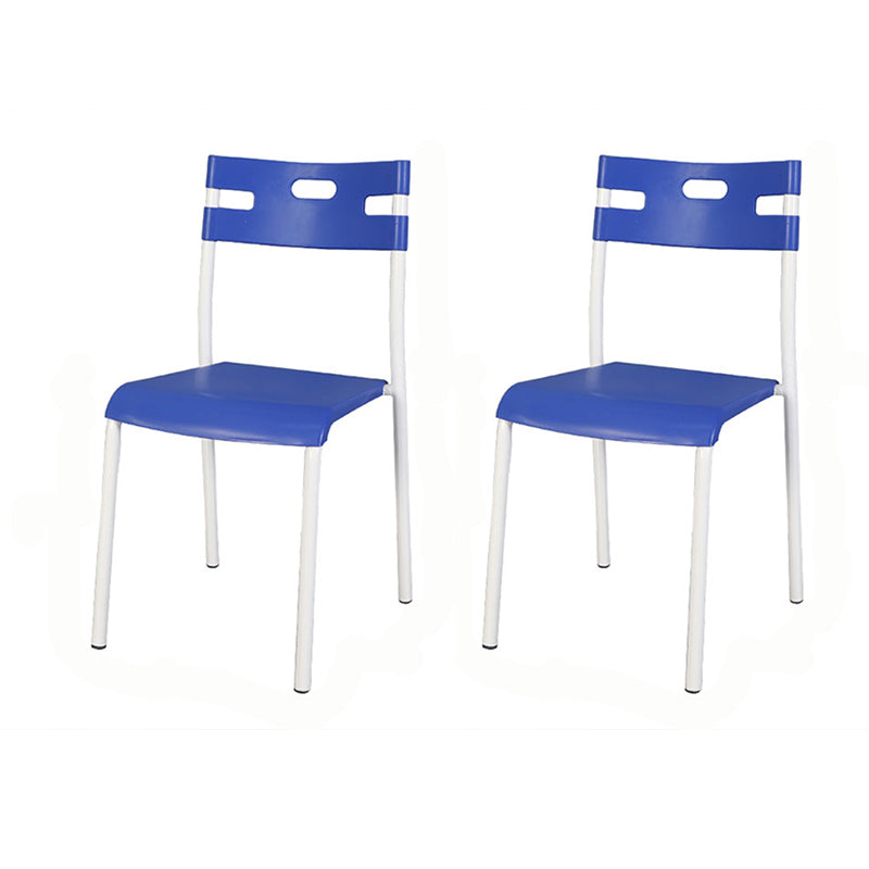 Contemporary Plastic Dining Room Chairs Open Back Dining Side Armless Chair for Restaurant Use Blue-White 2 Piece Set Clearhalo ' kitchen&dining_furn' 'Dining Chairs' 'Dining Tables & Seating' 'dining_chair' 'furn' 'furn_dining_chair' 'Furniture' 'furniture_dining_chair' 'Kitchen & Dining Furniture' 'kitchen' 3870830