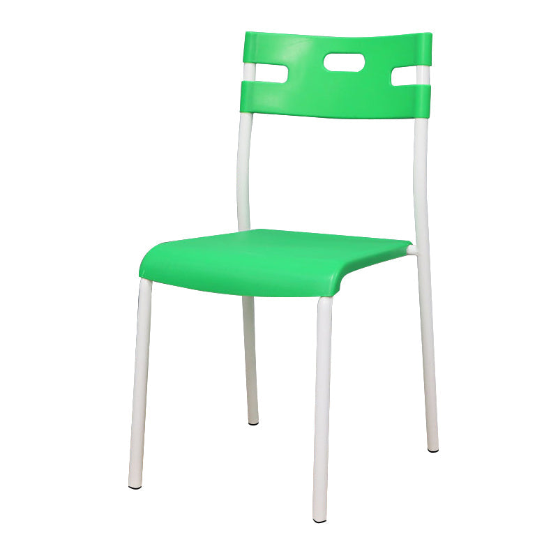 Contemporary Plastic Dining Room Chairs Open Back Dining Side Armless Chair for Restaurant Use Green-White 1 Piece Clearhalo ' kitchen&dining_furn' 'Dining Chairs' 'Dining Tables & Seating' 'dining_chair' 'furn' 'furn_dining_chair' 'Furniture' 'furniture_dining_chair' 'Kitchen & Dining Furniture' 'kitchen' 3870832