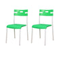 Contemporary Plastic Dining Room Chairs Open Back Dining Side Armless Chair for Restaurant Use Green-White 2 Piece Set Clearhalo ' kitchen&dining_furn' 'Dining Chairs' 'Dining Tables & Seating' 'dining_chair' 'furn' 'furn_dining_chair' 'Furniture' 'furniture_dining_chair' 'Kitchen & Dining Furniture' 'kitchen' 3870833