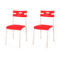 Contemporary Plastic Dining Room Chairs Open Back Dining Side Armless Chair for Restaurant Use Red-White 2 Piece Set Clearhalo ' kitchen&dining_furn' 'Dining Chairs' 'Dining Tables & Seating' 'dining_chair' 'furn' 'furn_dining_chair' 'Furniture' 'furniture_dining_chair' 'Kitchen & Dining Furniture' 'kitchen' 3870839
