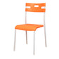 Contemporary Plastic Dining Room Chairs Open Back Dining Side Armless Chair for Restaurant Use Orange White 1 Piece Clearhalo ' kitchen&dining_furn' 'Dining Chairs' 'Dining Tables & Seating' 'dining_chair' 'furn' 'furn_dining_chair' 'Furniture' 'furniture_dining_chair' 'Kitchen & Dining Furniture' 'kitchen' 3870844