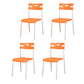 Contemporary Plastic Dining Room Chairs Open Back Dining Side Armless Chair for Restaurant Use Orange White 4 Piece Set Clearhalo ' kitchen&dining_furn' 'Dining Chairs' 'Dining Tables & Seating' 'dining_chair' 'furn' 'furn_dining_chair' 'Furniture' 'furniture_dining_chair' 'Kitchen & Dining Furniture' 'kitchen' 3870846