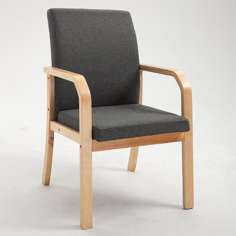 Scandinavian Home Arm Chair Solid Back Wood Upholstered Single Dining Room Chair Grey Clearhalo ' kitchen&dining_furn' 'Dining Chairs' 'Dining Tables & Seating' 'dining_chair' 'furn' 'furn_dining_chair' 'Furniture' 'furniture_dining_chair' 'Kitchen & Dining Furniture' 'kitchen' 3870850